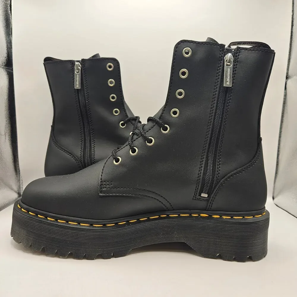DR MARTENS MEN'S 11 JADON BLACK NAPPA LEATHER PLATFORM BOOTS NWOB